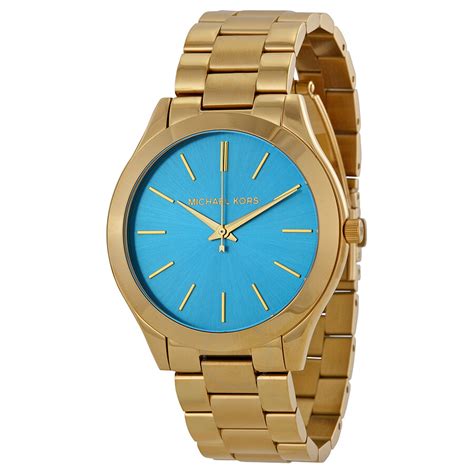 michael kors blue and gold watch|mini dial designer watch gold.